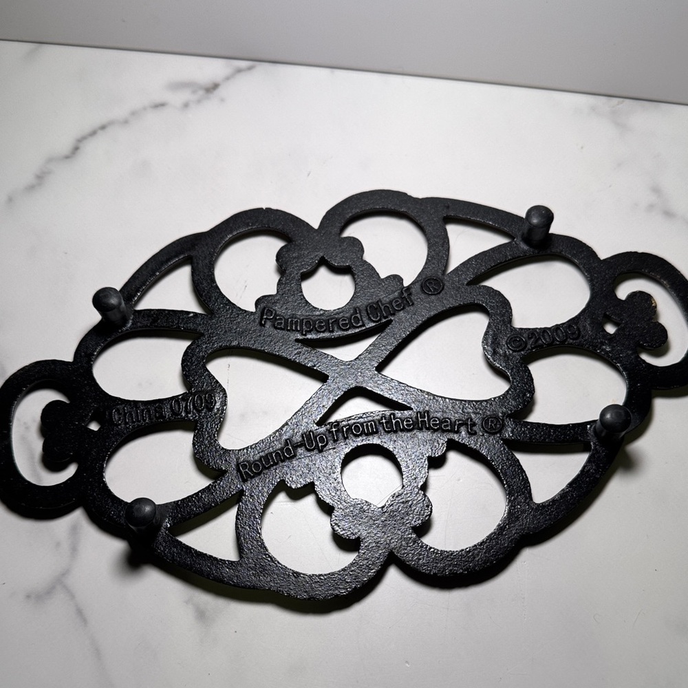 Pampered Chef Black Cast Iron Trivet - Picture 2 of 3